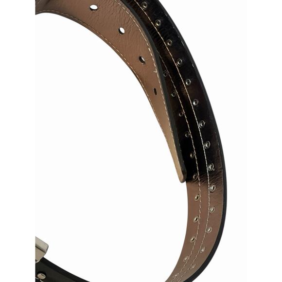 Michael Kors Astor Studded Black Leather Belt •Women XL• 552882 Silver Buckle main image 6